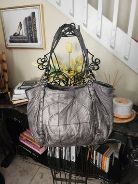 Coach Alexandra metallic leather shoulder bag